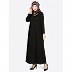 A line Casual Abaya - Black